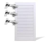 Bortaberg Solid Pine Louvred Door for Wardrobe or Cupboard with Soft Close Hinges and Pre Drilled Fixing Holes, White Finish, Size 1406 x 594 mm for Home Storage and Interior Furniture Upgrade