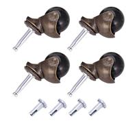 Bortivier 1.5Inch Ball Casters Wheels for Furniture Casters Set of 4 with 8 x 38mm Mounting Stem Sleeve Socket Insert Replacement