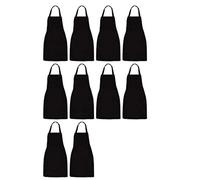 Bortivier 10 Pack Bib Apron - Unisex Black Apron Bulk with 2 Roomy Pockets Machine Washable for Kitchen Crafting Bbq Drawing