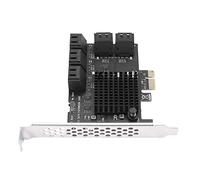 Bortivier 10 Port 3.0 to PCIe X1 Expansion Card PCI Express Adapter SATA3 6G Converter with Heatsink for