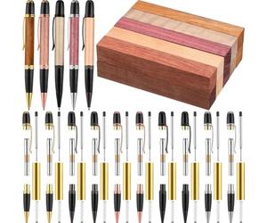 Bortivier 10 Sets Pen Making Kits with Refills Copper Pen Turning Supplies for DIY Pen Making-Ideal Classroom, Teacher, Student Gift