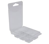 Bortivier 100 Packs Wax Melt Clamshells Molds Square, 6 Cavity Clear Plastic Cube Tray for Candle-Making & Soap