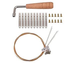 Bortivier 10Pcs Tuning Pin Nails&10Pcs Rivets,with L-Shape Tuning Wrench,10 String Laiyaqin String for Lyre Harp String Instrument