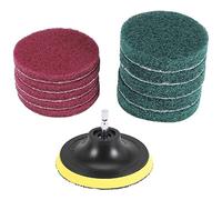 Bortivier 11Pcs Power Scrubber Brush Set Polishing Pad for Drill Powered Brush Tile Scrubber Scouring Pads Cleaning Tool
