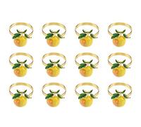 Bortivier 12 Pieces Lemon Napkin Rings Summer Napkin Holders Tropical Fruit Napkin Buckle Decor for Summer Birthday Wedding Party