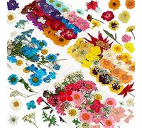 Bortivier 144PCS Natural Dried Pressed Flowers for Resin,Dry Flower Bulk Natural Herbs Kit for Candle,Epoxy Resin,DIY Art Crafts