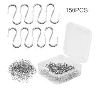 Bortivier 150 Pieces Mini S Hooks Connectors Metal S-Shaped Wire Hook Hangers for DIY Crafts, Hanging Jewelry, Key Chain and Tags