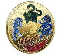 Bortivier 1Set Ancient Mythical Creatures Lucky Coin Lottery Ticket Scratcher Tool Gold