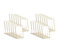 Bortivier 24PCS Gold Frame Acrylic Sign Holder Wedding Table Number Holder Slanted Menu Double Sided Stand, 4X6Inch Vertical