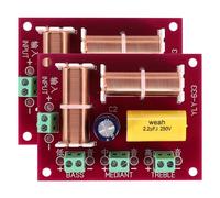 Bortivier 2Pcs 200W 3 Way Audio Speaker Crossover Treble + Midrange + Crossover Speakers Filter Frequency Divider