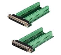 Bortivier 2Pcs DB37 Male Female Breakout Board Connector, RS232 D-SUB Serial 37 Pin Port Terminal Solderfree Adapter