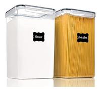 Bortivier 2PCS Large Food Storage Containers with Lids Airtight 6.5L, for Flour, Sugar, Baking Supply and Dry Food Storage