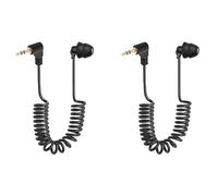 Bortivier 2X 3.5mm Spring Earphones Single Side Headphones Earbuds Wired Headset for Mobile Phone MP3 Computer