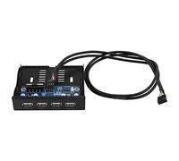 Bortivier 3.5 Inch Floppy Bay 4 Ports USB 2.0 Hub USB2.0 Front Panel Expansion Adapter Connector Bracket With 9Pin Cable For Desktop