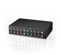 Bortivier 3-Way RGB Component AV Switch Video Audio Output Ypbpr Component RGB Switcher Box for TV 360 DVD