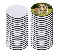 Bortivier 35Pcs Round Sublimation Blank Coasters Sublimation Blank Cup Mat Sublimation Heat Transfer Coaster Heat