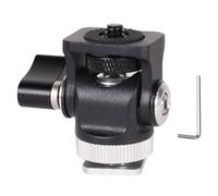 Bortivier 360 Swivel Hot Shoe Mount Adapter 1/4 Inch Screw Mount Stand Mini Tripod Ball Head for Camera Video Mounting Camera