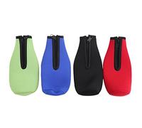 Bortivier 4 Pack Beer Bottle Insulator Sleeve Keep Drink Cold,Zip-Up Bottle Jackets,Beer Bottle Cooler Sleeves,Neoprene Cover