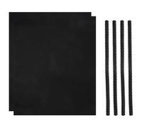 Bortivier 4 Pcs Black Oven Shelf Silicone Rack Guard + 2 Pcs Non Stick Oven Liners Mat for Keeping Oven Clean and Protecting