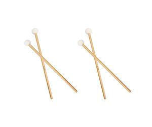 Bortivier 4 Pieces Double Head Drum Cymbal Gong Mallet Soft Hammer Sticks Mallets Rods Felt Hammer 385mm