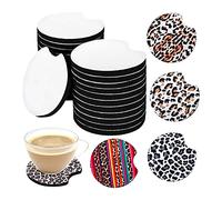 Bortivier 40PCS Sublimation Blanks Car Coasters,Sublimation Coasters Blanks 2.75 Inch/3mm Thicker Circular for Thermal Sublimation