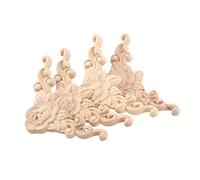 Bortivier 4pcs 8 * 8cm Wood Carved Corner Onlay Applique Door Cabinet Rose Unpainted European Style