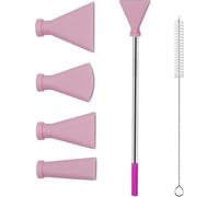 Bortivier 4PCS Stainless Steel Straw Blow Nozzles Set-Painting Nozzle Tool with 4 Size Nozzles for Acrylic Paint Pouring Supplies C