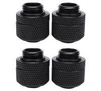 Bortivier 4Pcs Water Cooling Fittings G1/4 External Thread Pagoda for 9.5X12.7mm Soft Tube Computer Cooling System Connector Black