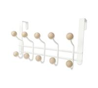 Bortivier 5 Hooks over Door Hanger with Wooden Balls, Multi Functional Modern Design for Home Entrance