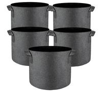 Bortivier 5 Pcs Potato Grow Bags Multi-Purpose Nonwoven Fabric Pots with Handles,Outdoor Garden Plant Pots