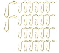 Bortivier 50PCS Hanger Connector Hooks Hanger Extender Hooks Stable Clothes Hanger Connector for Clothes Hangers Gold