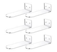 Bortivier 6 Pack Floating Shoe Shelves,Transparent Acrylic Wall Mounted Shoe Display Shelves,for Display Collectible Shoe&Sneaker