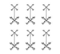 Bortivier 6 Pcs Zinc Alloy Chopsticks Rest Spoons Stand Forks Knives Holder Rack Stand Metal Craft Table Decoration