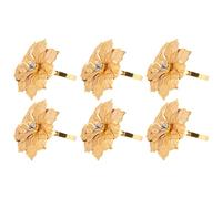 Bortivier 6Pack Napkin Rings, Gold Napkin Rings Buckles for Table Decorations, Wedding, Dinner,Party, DIY Decoration,Gold