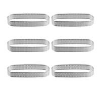 Bortivier 6PCS Oval Tart Ring Stainless Steel Perforated Mold Mousse Ring French Dessert Cake Decorating Mousse Mould Bakeware