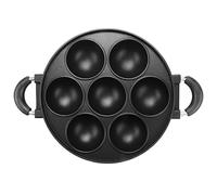 Bortivier 7 Hole Cooking Cake Pan Cast Iron Omelette Pan Non-Stick Cooking Pot Breakfast Egg Cooker Cake Mold Kitchen Cookware