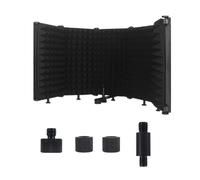 Bortivier Adjustable 5 Panel MicrophoneIsolation Shield Foldable Studio Recording Mic Filter Mic Sponge Soundproof Shield