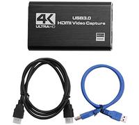 Bortivier Audio Video Capture Card, 4K USB 3.0 Capture Adapter Video Converter for Gaming Streaming Live Broadcast Video Recording