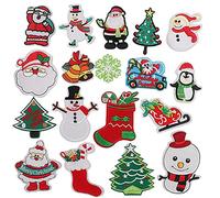 Bortivier Christmas Patches Sew on Iron on Embroidered 18PCS Xmas Tree Santa Cute Appliques for DIY Crafts Clothes Decorations