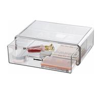 Bortivier Clear Plastic Storage Drawer for Dresser Bathroom Tabletop Desktop Vanity Organizer,Transparent Stackable Drawer Storage Easy Install Easy to Use