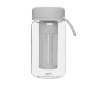 Bortivier Cold Brew Coffee Maker Travel Tumbler with Soft Silicone Handle Portable Iced Coffee & Tea Infuser with Travel Cup,White