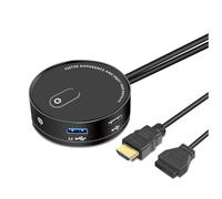 Bortivier Computer Desktop Switch Internet Cafe Universal USB3.0 Home Desktop External Power Extension Button Easy to Use,Inner USB with Audio