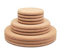 Bortivier Cork Plant Coasters, 3 Sizes Double Layers Hard Thick Cork Planter Coaster, 4/6/8 Inch Absorbent Cork Plant Mat