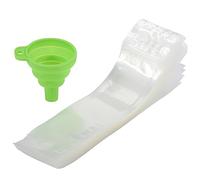 Bortivier Disposable Bags 120Pcs Freezer Tubes, Ice Bags with Funnel and Ice Sleeves for Juice, Ice Candy Pops, Fruit