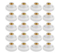 Bortivier E27 Screw Cap Socket White Ceiling Light Lamp Bulb Fixing Base Stand Light Bulb Holder Spiral LED Bulb Base Lighting Easy to Use