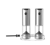 Bortivier Electric Grinder Set with Base, Accurate Coarseness Adjustable for Salt & Pepper