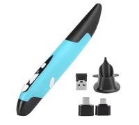 Bortivier Ergonomic Mouse Mouse Pen Type Mouse USB Computer PC Parts Wireless 2.4G Mouse Pen Type Innovative Vertical Blue