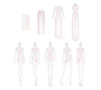 Bortivier Fashion Illustration Rulers Sketching Templates Ruler Sewing Humanoid Patterns Design Clothing Measuring,Combination