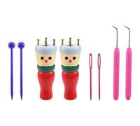 Bortivier French Knitter Tool 2 Pack, Wooden Knitting Set Spool Knitting Doll Knitting Toy for Making Bracelets, Etc