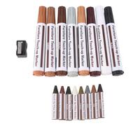 Bortivier Furniture Repair Kit Wood Markers - Set of 17 - Markers and Wax Sticks with Sharpener Kit, for Scratches, Wood Floors